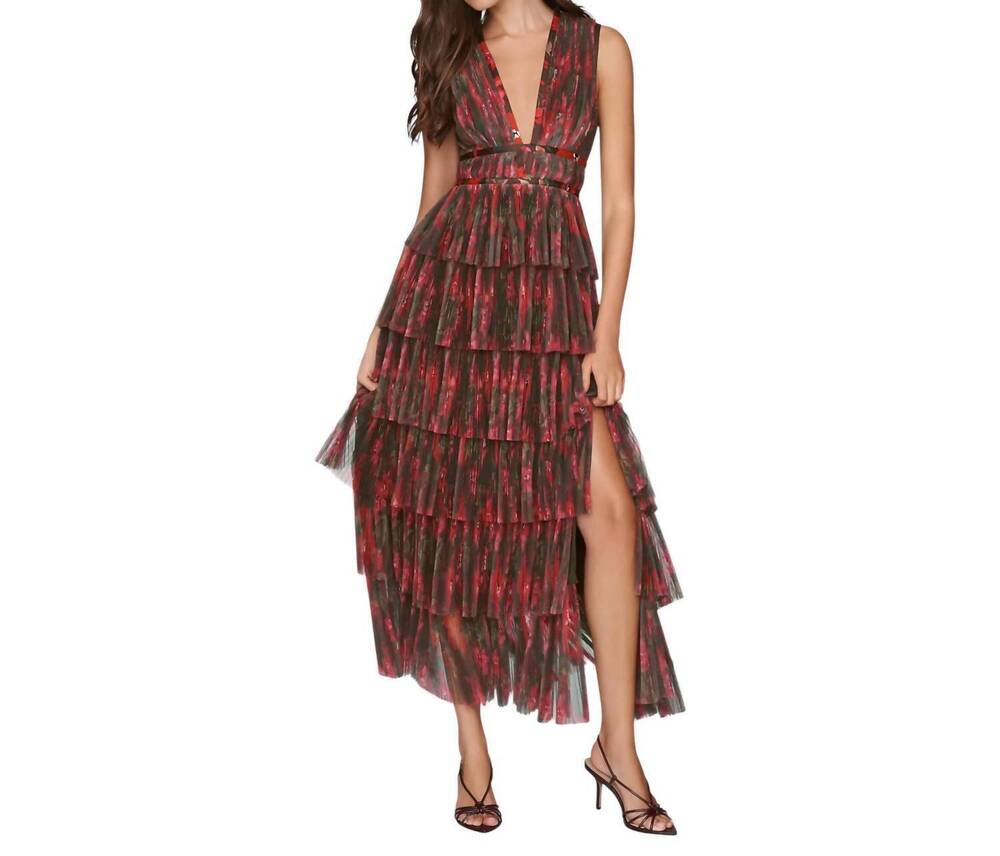 NEW HUTCH women's amora maxi gown in red floral
